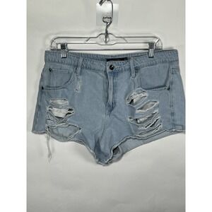 Blackheart High Rise Short Size 13 Juniors Jean‎ Shorts Ripped Raw Hem Y2K